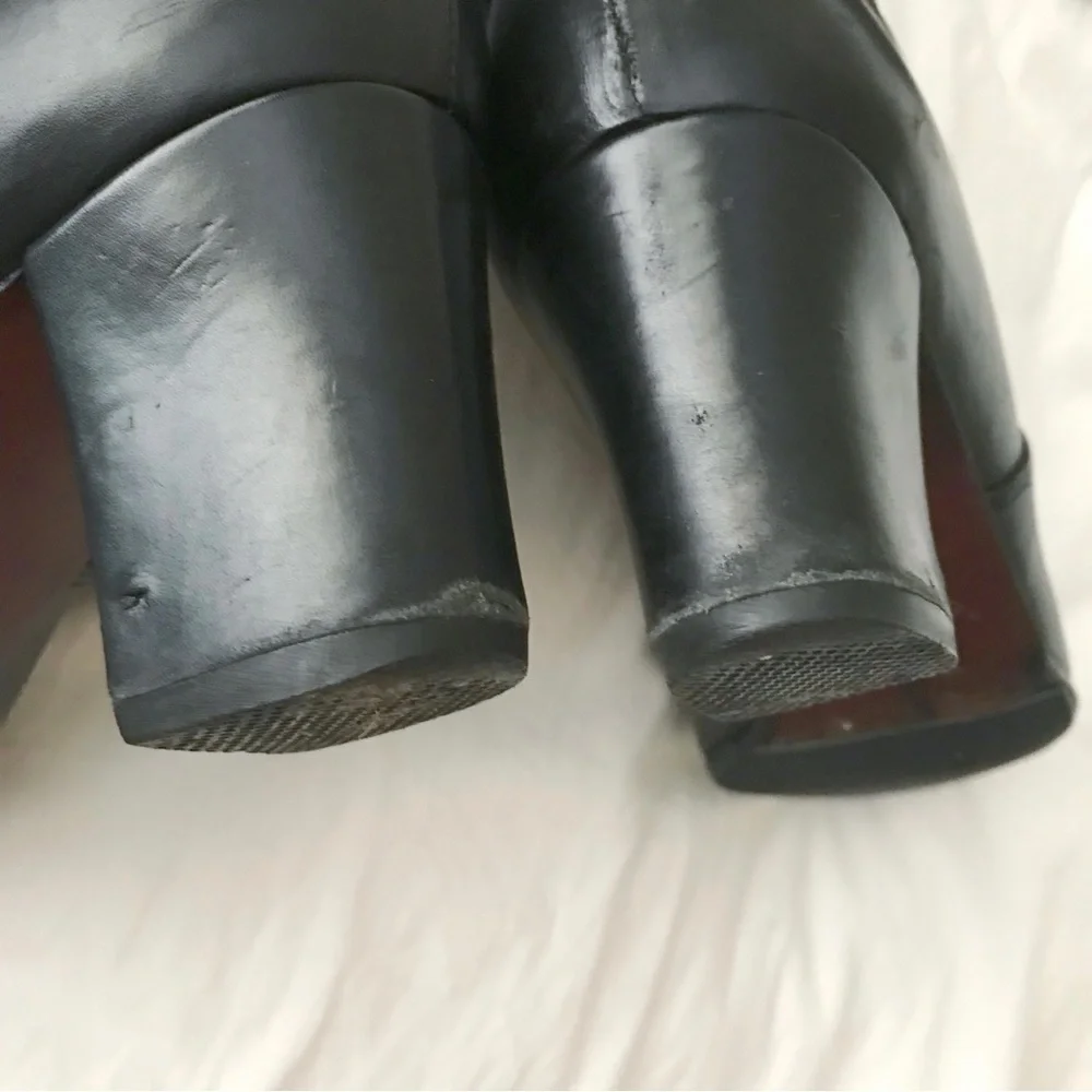 Ralph Lauren Over the Knee OTK Leather Block Heel Boots Black 8.5‍‍‍‍‍‍‍‍‍‍‍‍‍‍ - Picture 9 of 12